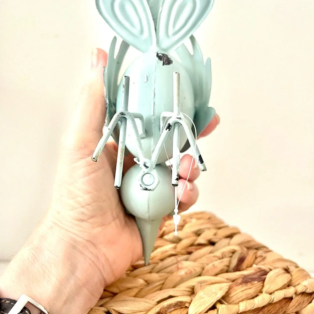 Blue Bird Set Metal and Wax Candle